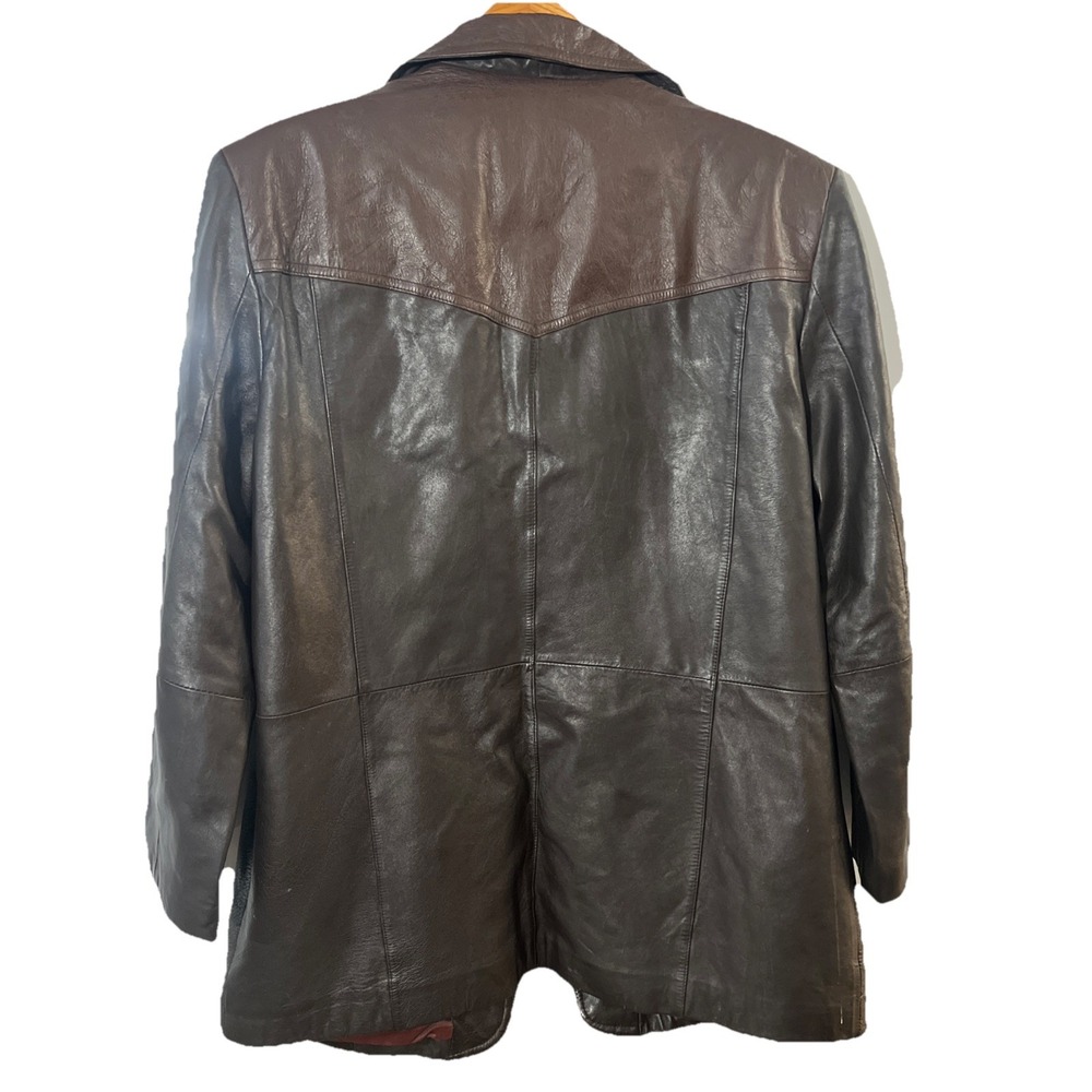 Braefair Leather Brown Genuine Leather Jacket Coat Women's Size 16 - Picture 7 of 13